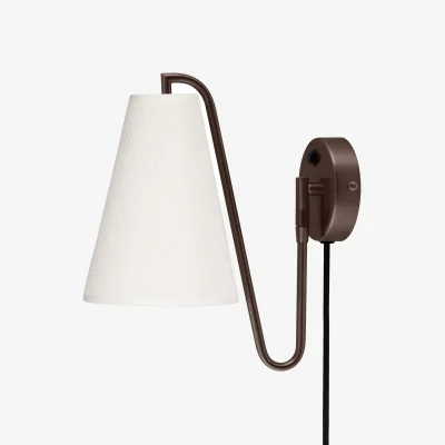 Nordic Nest Globen Lighting Lou wall lamp Bouclé white-bronze