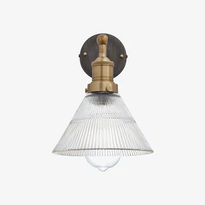 Olivia's Industville Brooklyn Glass Funnel Wall Light / 7 Inch Copper Holder With Plug
