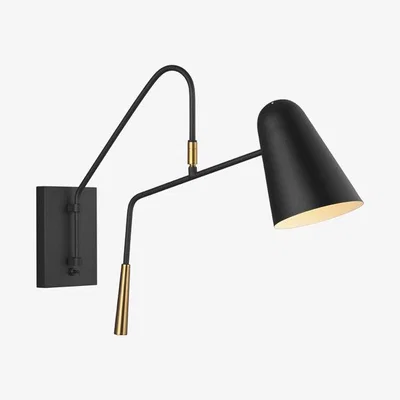 Olivia's Elstead Simon 1 Light Wall Light Midnight Black