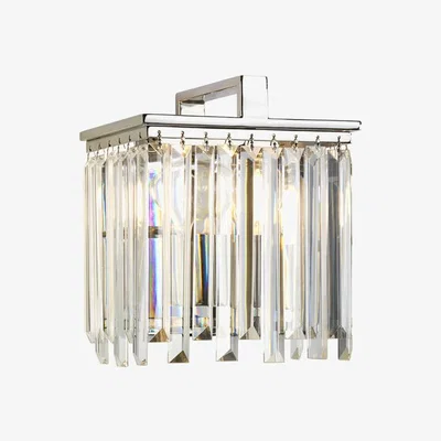 Olivia's Elstead Aries 1 Light Wall Light Polished Nickel Plated With K5 Glass Crystals