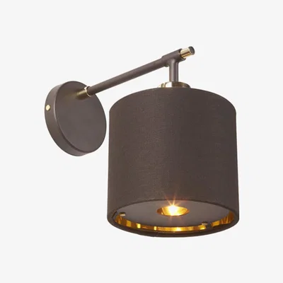Olivia's Elstead Balance 1 Light Wall Light Brown and Polished Brass