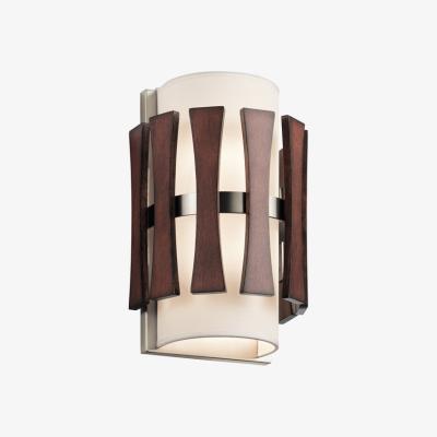 Olivia's Elstead Cirus 2 Light Wall Light Auburn Stained Wood