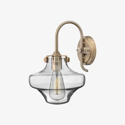Olivia's Elstead Congress 1 Light Wall Light Brushed Caramel Style A