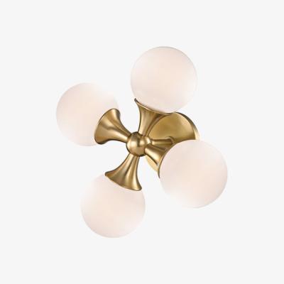Olivia's Hudson Valley Lighting Astoria Brass 4 Light Wall Sconce
