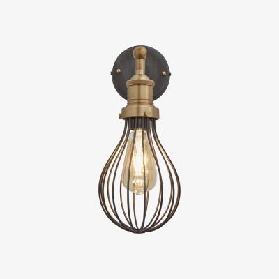 Olivia's Industville Brooklyn Balloon Cage Pewter Wall Light / 6 Inch Pewter Holder With Plug