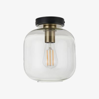 Olivia's Olivia's Arna Black Metal & Glass Flush Pendant