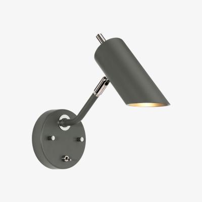Olivia's Elstead Quinto 1 Light Wall Light Dark Grey Polished Nickel
