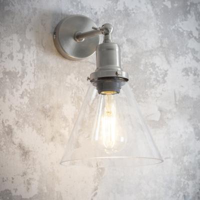 Olivia's Garden Trading Hoxton Cone Wall Light in Satin Nickel