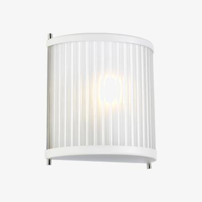 Olivia's Elstead Corona 1 Light Wall LightWhite Satin Painted and Polished Nickel