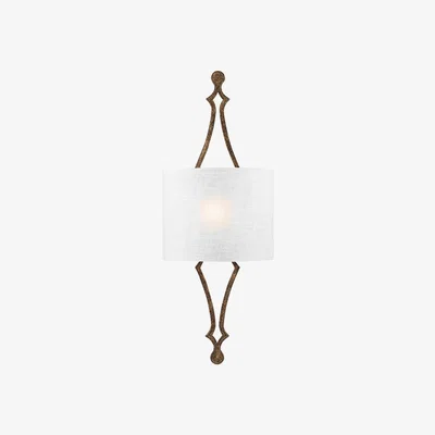 Olivia's Elstead Tilling 1 Light Wall Light Distressed Gold leaf