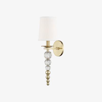 Olivia's Hudson Valley Lighting Persis Brass Base And Off White Shade Wall Light