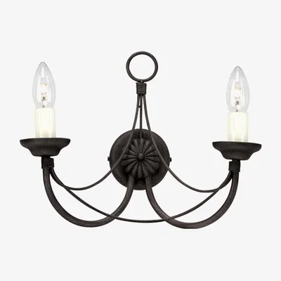Olivia's Elstead Carisbrooke 2 Wall Light Light Black