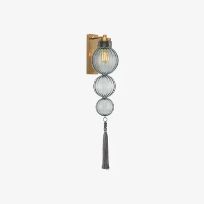 Olivia's Heathfield & Co Medina Opal Jade Antique Brass Wall Light