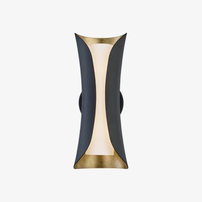 Olivia's Hudson Valley Lighting Josie 2 Light Wall Sconce in Black & Gold Leaf