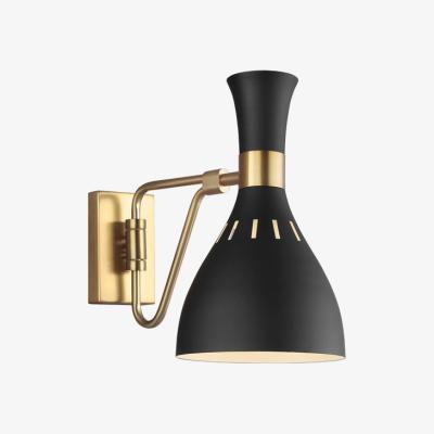 Olivia's Elstead Joan 1 Light Wall Light Midnight Black and Burnished Brass