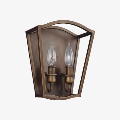 Olivia's Elstead Yarmouth 2 Light Wall Light Painted Aged Brass