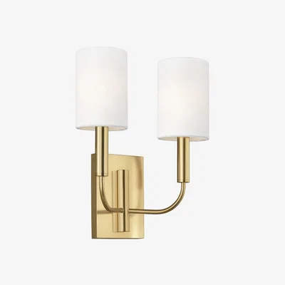 Olivia's Elstead Brianna 2 Light Wall Light Burnished Brass