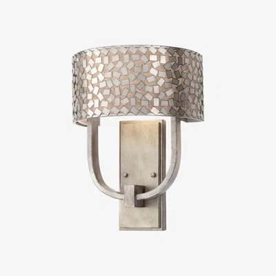 Olivia's Elstead Confetti 2 Light Wall Light Old Silver