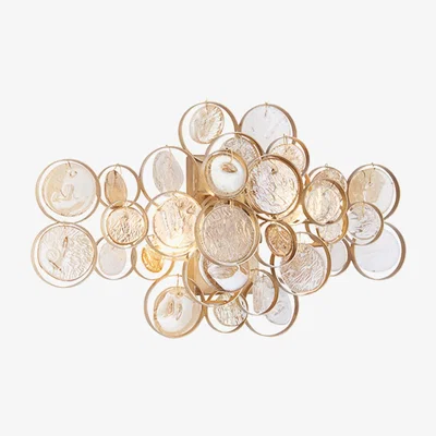 Olivia's Olivia's Lindsey Antique Gold, Clear And Amber Glass Wall Light
