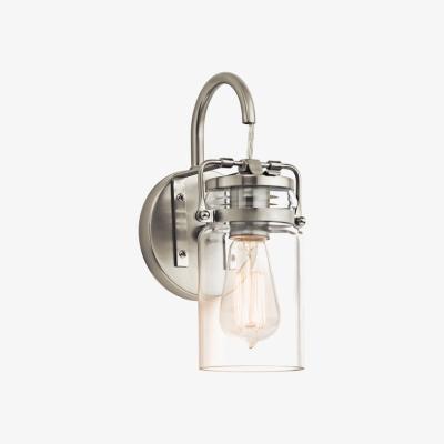Olivia's Elstead Brinley 1 Light Wall Light Brushed Nickel
