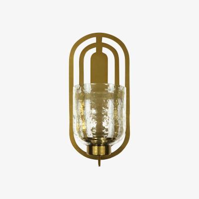 Olivia's Libra Lalique Oval Gold Metal Wall Light