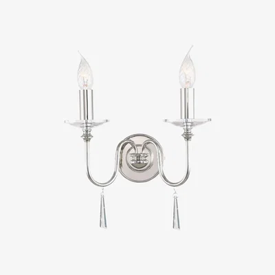 Olivia's Elstead Finsbury Park 2 Light Wall Light Polished Nickel
