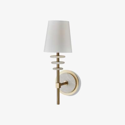 Olivia's Uttermost Black Label Alabaster Torch Wall Light