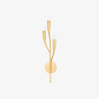 Olivia's Hudson Valley Lighting Labra 3 Light Wall Sconce in Vintage Gold Leaf