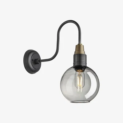 Olivia's Industville Swan Neck 7 Inch Globe Wall Light