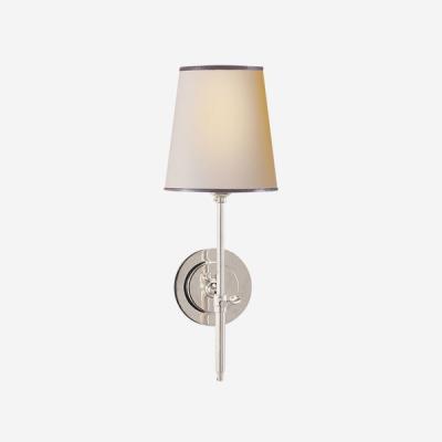 Olivia's Andrew Martin Bryant Wall Light Polished Nickel Silver Trim Shade