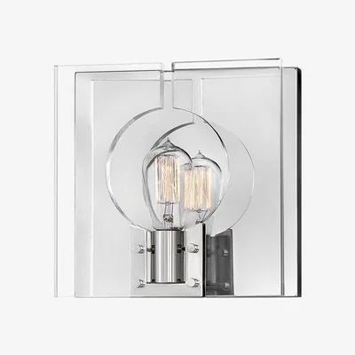 Olivia's Quintessentiale Ludlow Polished Nickel and Clear Acrylic Wall Light