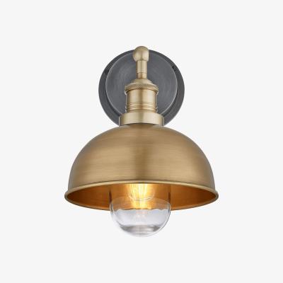 Olivia's Industville Brooklyn Outdoor & Bathroom Dome Wall Light - 8 Inch - Brass / Brass