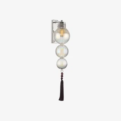 Olivia's Heathfield & Co Medina Lustre Nickel Wall Light