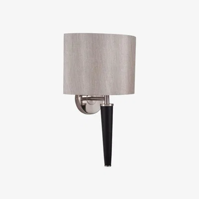 Downtown Pacific Lifestyle Lowry Brushed Silver And Matt Black Metal Wall Lamp