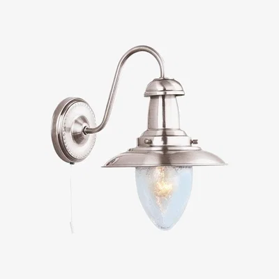 Downtown Searchlight Fisherman Satin Silver Wall Light
