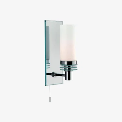 Downtown Searchlight Chrome Bathroom Wall Light With Mirror Backplate IP44