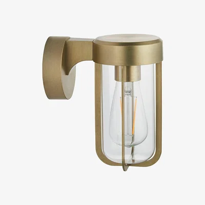 Perch and Parrow Wyatt Industrial Wall Lamp in Brushed Gold
