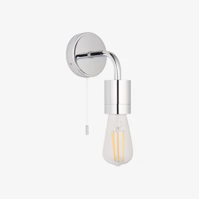 Perch and Parrow Placude Wall Light in Chrome