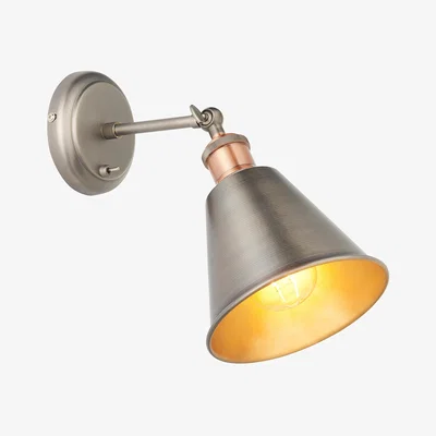 Perch and Parrow Anker Wall Light in Aged Pewter and Aged Copper