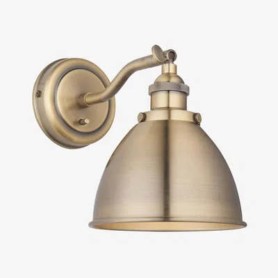 Perch and Parrow Fletcher Wall Light in Antique Brass