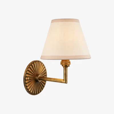 Perch and Parrow Sinclair Wall Light in Antique Brass and White 16cm Shade