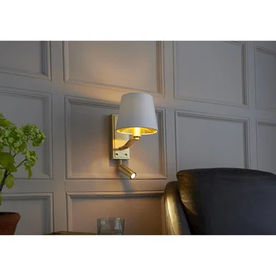 Perch and Parrow Tristan Golden Wall Lamp with Focus Light