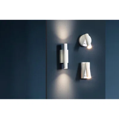 Perch and Parrow Loire Round Reading Light in White
