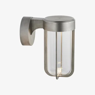 Perch and Parrow Wyatt LED Industrial Wall Lamp in Brushed Silver