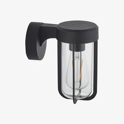 Perch and Parrow Wyatt Industrial Wall Lamp in Matt Black