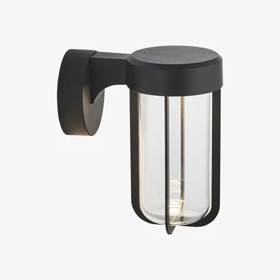 Perch and Parrow Wyatt LED Industrial Wall Lamp in Matt Black