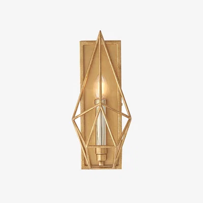 Perch and Parrow Sansa Geometric Wall Light in Gold and Silver Leaf