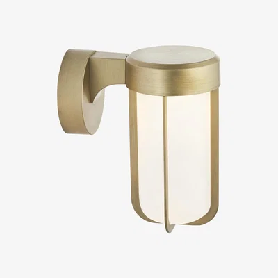 Perch and Parrow Wyatt LED Frosted Glass Wall Light in Brushed Gold