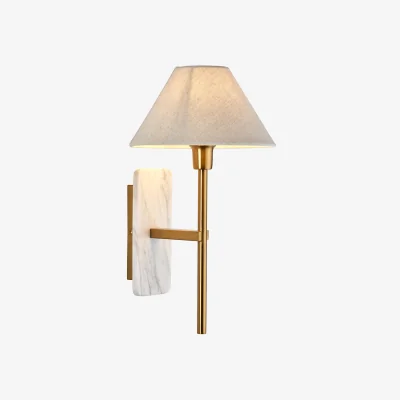 Perch and Parrow Danica Wall Light in White Marble and Brass