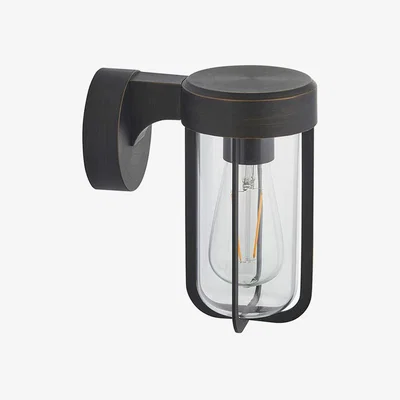 Perch and Parrow Wyatt Industrial Wall Lamp in Dark Bronze